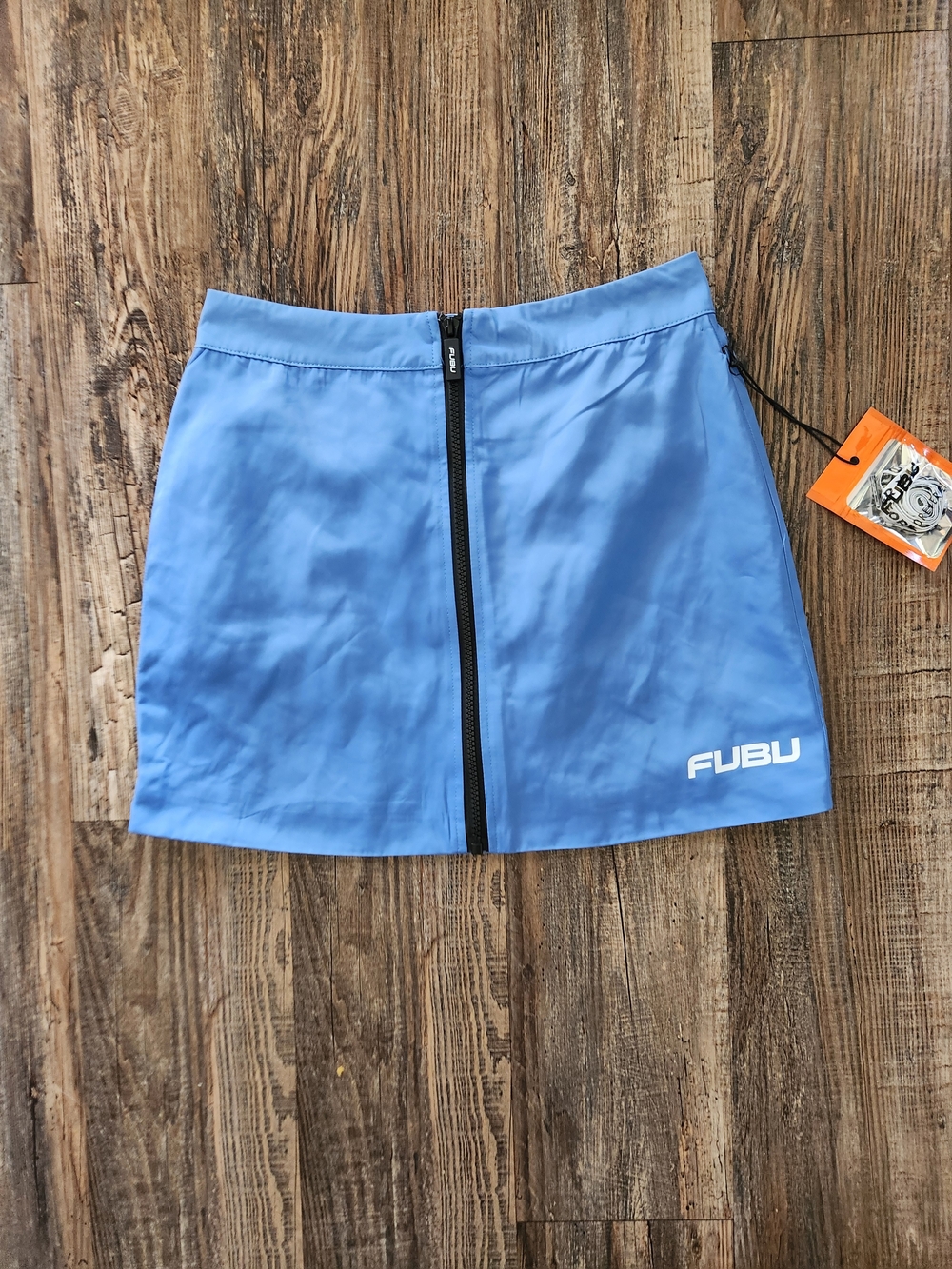 FUBU Light Blue Front Zip Mini Skirt